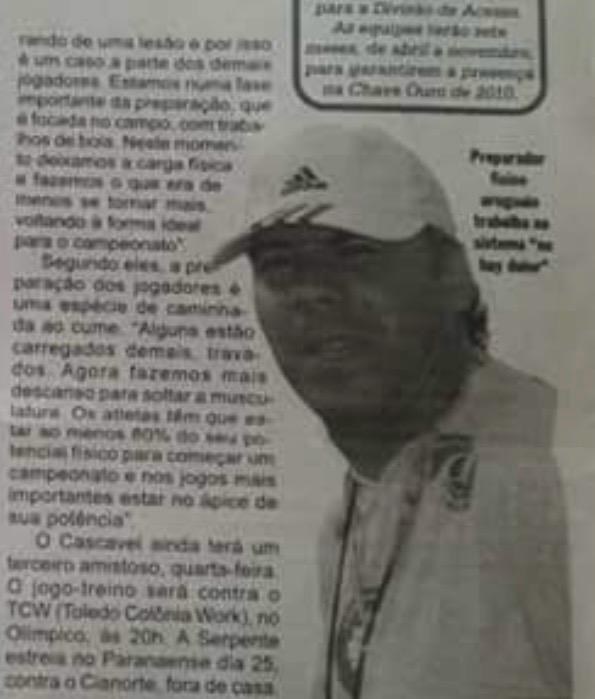 Recorte de jornal / Newspaper clipping: Cascavel